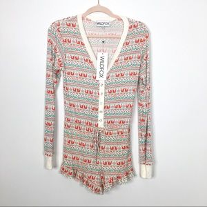 Wildfox Ye Rustic Christmas Romper Size XS NWT